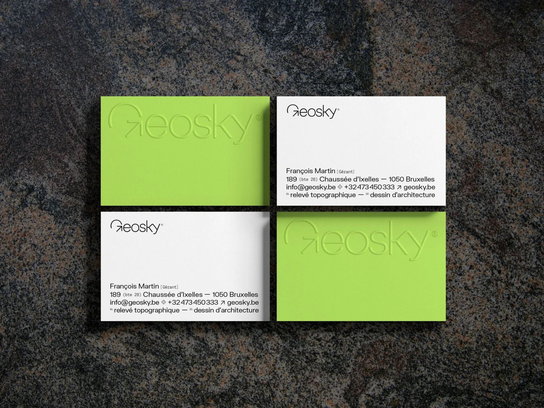 Geosky identity business card designed by our professional graphic artist