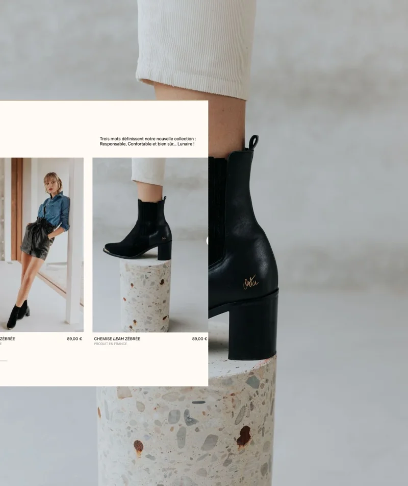 Webdesign d'un ecommerce premium réalisé par notre agence web à Bruxelles, pour Orta, une marque de vêtements qui allie fashion et responsable