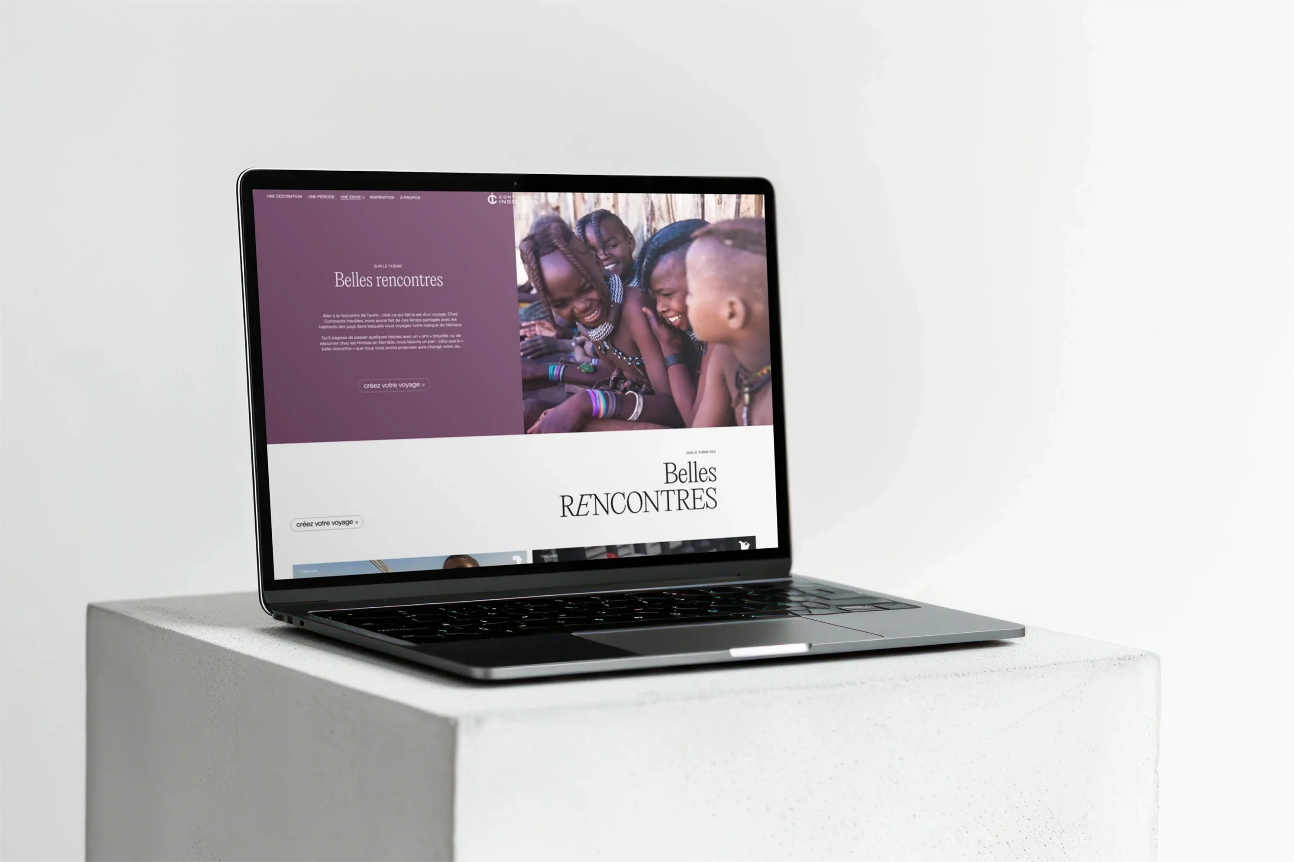 Design du site de voyages pour continents insolites réalisé par notre équipe de webdesigners à Bruxelles