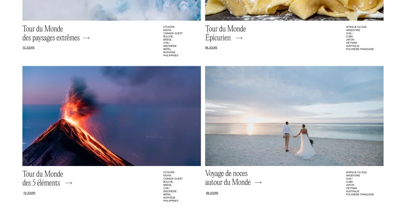 Design haut de gamme pour une agence de voyage de luxe, réalisé par notre agence de UI/UX design en Belgique