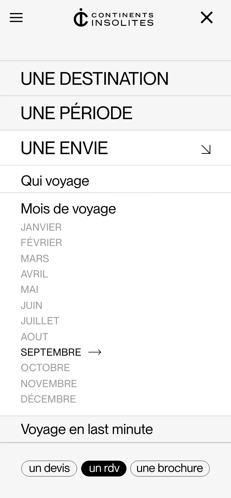 Interface mobile adaptée pour continents insolites réalisé par notre équipe de digital designers à Bruxelles