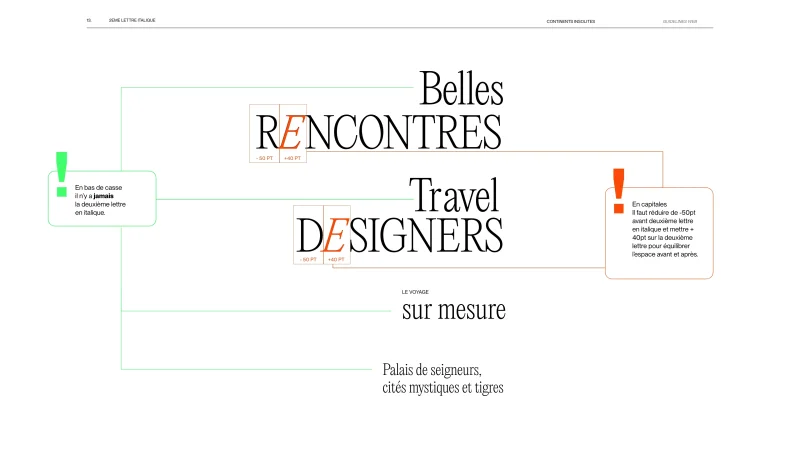 Charte graphique digitale réalisée par notre designer web pour l'identité digitale de continents insolites