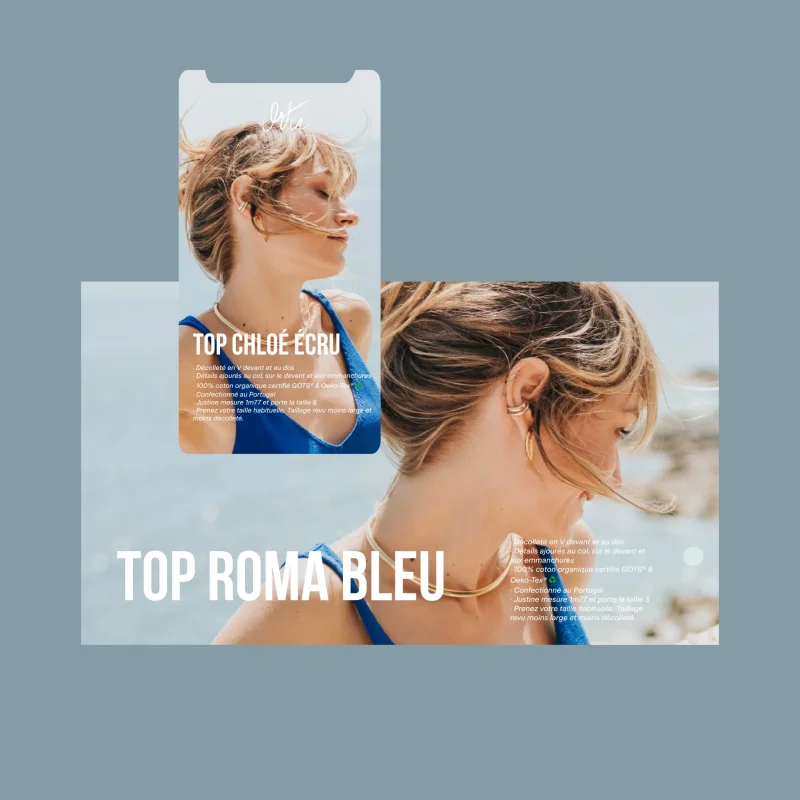 Webdesign d'un eshop responsive desktop et mobile réalisé par notre agence spécialisée en UI/UX design à Bruxelles, pour Orta, une marque de vêtements qui allie fashion et responsable