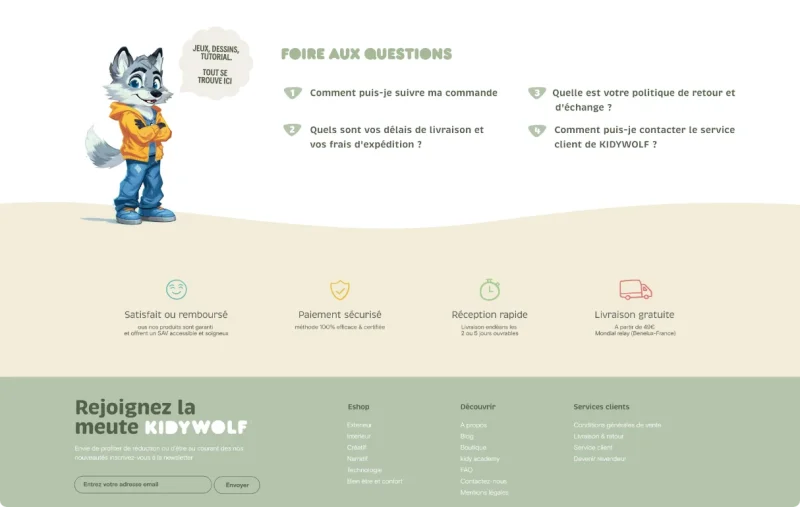 Site internet haut de gamme réalisé par nos experts en web design à Bruxelles pour Kidywolf