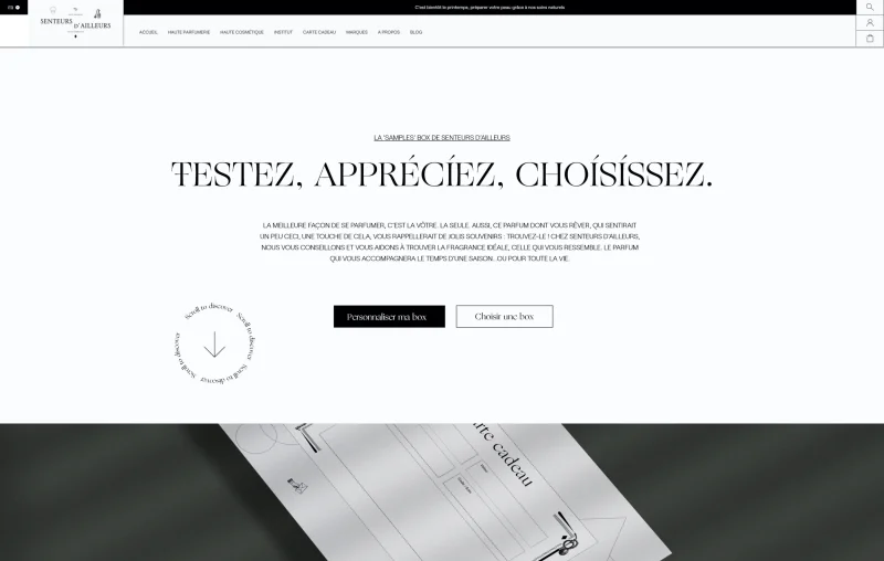 webdesign réalisé par notre web designer pour Senteurs d'ailleurs à Bruxelles