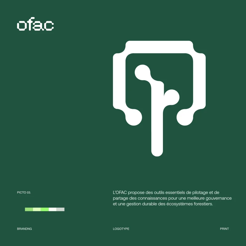 Picto of a tree with a special treatment created by our graphic designer for the FOCA identity